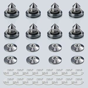 Pailvens Protetores de piso com pontas de alto-falante, 8 peças, suporte de isolamento de alto-falante ajustável à prova de choque para amplificador HiFi, subwoofer, gravador DAC, toca-discos, base de (Equipamentos)