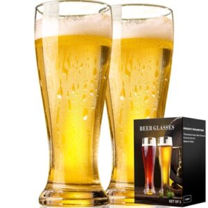 PARACITY Conjunto de 2 copos de cerveja de 473 ml, copos de cerveja Pilsner, copos de cerveja de trigo, conjunto de copos de bebida, presente de vidro para homens (Cervejas)