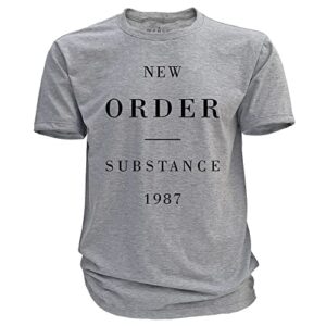 Camiseta New Order - Substance - 1987 (as2, alpha, x_l, regular, Cinza mescla) (CDs)
