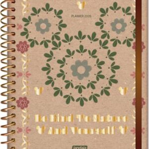 Jandaia - Planner Espiral 175X242mm CD 160Pgs Mickey e Minnie Arts Kraft Be Kind 2026 FSC (CDs)