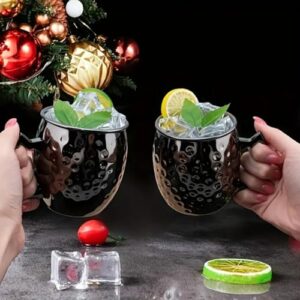 Canecas de cobre Moscow Mule de 510 g, copos de cobre martelado com forro de aço inoxidável 304, para bebidas frias, cerveja, festas (Cervejas)