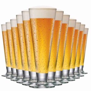 Ruvolo, Jogo de Taça Tulipa Reta, Taça de Cristal para Cerveja 12 pcs, 300ml (Cervejas)