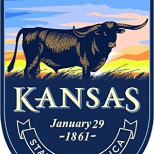 Adesivo State Animal Kansas Day 10 x 14 cm em vinil cortado - Feito e enviado nos EUA (Discos de Vinil)