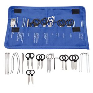 Ruibapa Kit de chave removedora de rádio azul com 20 peças para removedor de CD estéreo de rádio de carro (CDs)