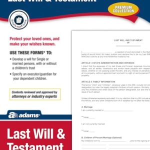 Adams Última vontade e testamento com CD, formulários e instruções (ALFP117), branco, 21,5 x 0,3 x 28 cm (CDs)