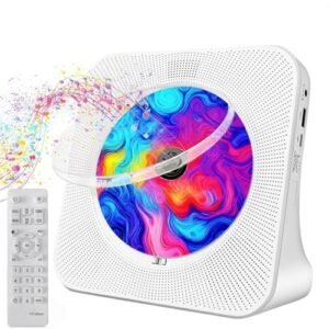 110-220V Leitor de CD, CD Player Portatil Bluetooth, HiFi Toca CD com Alto-Falantes Duplos Integrados, Display LED, Rádio FM, USB, AUX, Temporizador, Compatível com Fones de Ouvido (Equipamentos)