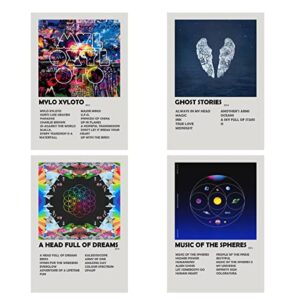 Kit 4 Quadros Placas Decorativas Coldplay Albuns em MDF (CDs)