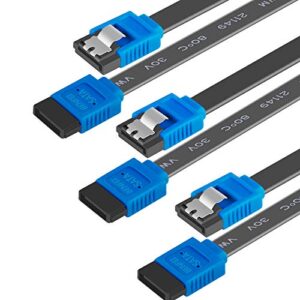 BENFEI Pacote com 3 cabos de dados SATA III 6Gbps HDD SDD reto com trava de bloqueio, 45 cm, compatível com SATA HDD, SSD, driver de CD, gravador de CD - Azul (CDs)
