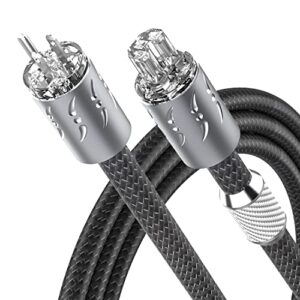 Viborg Cabo de alimentação audiófilo, 9 m, cabo de alimentação HiFi, 2 x 9 AWG, 16 peças de cabo de alimentação de alta qualidade com US+IEC C15 para filtro de energia, toca-discos, amplificador, CD, (Equipamentos)