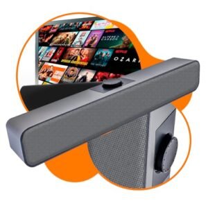Caixa de Som - Soundbar Estéreo USB e P2 para PC Computador TV - Som FORTE com Efeito Estéreo e Modo Auxiliar (Equipamentos)