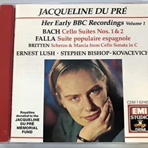 Jacqueline du Pré - Her Early BBC Recordings, Volume 1 [Audio CD] Jacqueline du Pré; Johann Sebastian Bach; Benjamin Britten; Manuel de Falla; Stephen Bishop-Kovacevich and Ernest Lush (CDs)