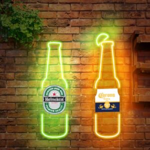 Kit 2 Painéis Luminoso Em Neon Led Cerveja Bar Pub Beer Colorido (Cervejas)
