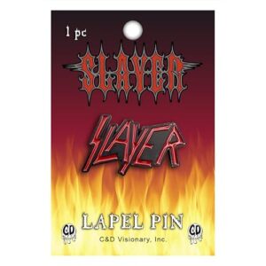 C&D Visionary Broche de lapela de metal com logotipo Slayer, vermelho, preto (CDs)