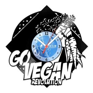 Relógio De Parede Disco Vinil Cozinha - Go Vegan - VCZ-031 (Discos de Vinil)