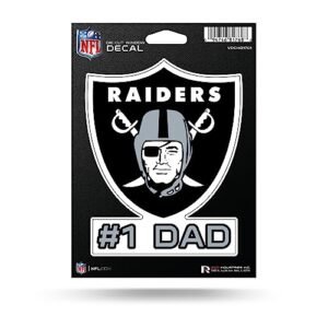Rico Industries Decalque de vinil cortado em vinil NFL Football Las Vegas Raiders #1 DAD 12,7 cm x 17,78 cm - acessório para carro/caminhão/casa (Discos de Vinil)
