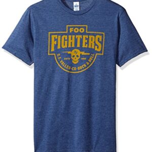 Foo Fighters Camiseta FEA masculina de manga curta FEA masculina, adulto, azul marinho, grande EUA, Azul-marinho mesclado, G (CDs)