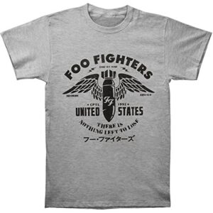 Foo Fighters Camiseta masculina padrão Winged Bomb Nothing Left to Lose, Cinza mesclado, GG (CDs)