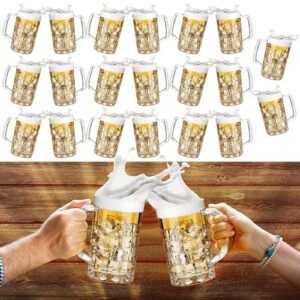 Mifoci 20 peças de canecas de cerveja de plástico com alças Oktoberfest Caneca de cerveja Oktoberfest a granel copos reutilizáveis para festa bávara suprimentos coquetéis bebidas álcool refrigerante (Cervejas)