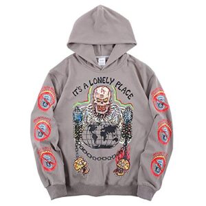 Moletom com capuz masculino NAGRI Kanye It's A Longly Palace com capuz e estampa de manga comprida pulôver com capuz, Light Grey, Small (CDs)
