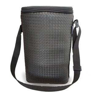 Bolsa Porta Vinho Wine Bag Case 2 Garrafas ou Tacas Espumante c/Alça Mala Couro Sintetico Preto (Vinhos)