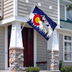 Fly in Breeze Bandeira da montanha do estado do Colorado de 9,5 x 1,5 m - Cor vívida e à prova de desbotamento - Cabeçalho de lona e costura dupla - Bandeiras vintage Colorado CO poliéster com ilhós (Cervejas)