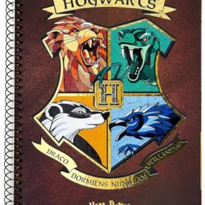 Caderno Espiral Univ CD 1 Matéria 96 Fls Harry Potter Hogwarts Marrom FSC - Jandaia (CDs)