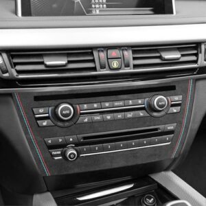 BETTERHUMZ Painel de CD para console central de ar condicionado compatível com BMW F15 F16 X5 X6 Series 2014-2018 para Alcantara Suede Performance Adesivos acessórios interiores de carro (CDs)