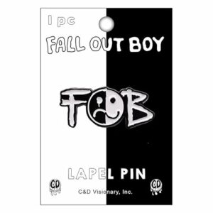 Broche de lapela de metal com logotipo Smiley Fall Out Boy (CDs)
