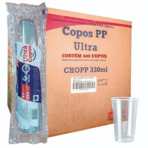 Copo 300ml 330ml Descartável Liso Chopp Suco Refri Pp C/500 (Cervejas)