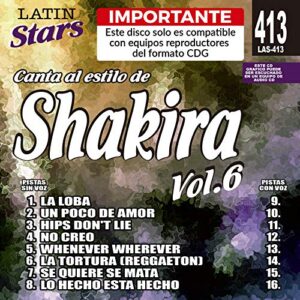Vol. 6-Karaoke Latin Stars - Shakira (CDs)