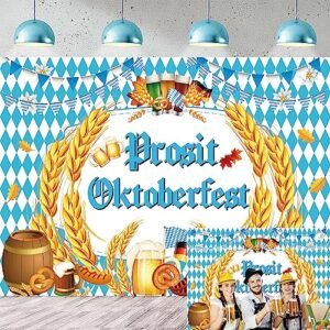 Oktoberfest Pano de fundo para fotografia 2,8 x 1,5 m de outono com tema de cerveja da Baviera para decoração de festa com tema de cerveja Oktoberfest, suprimentos para casa (Cervejas)