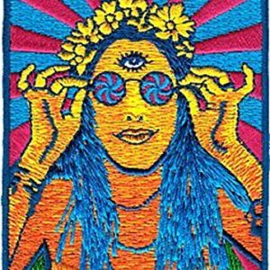 Novidade Iron on Patch – Pintinho hippy psíquico Zen / Om na praia (CDs)