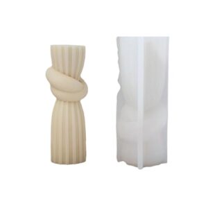 Colunas geométricas molde de nó de corda molde de vela de silicone para cera de sabão, resina epóxi, faça você mesmo, pilares atados, remoção de ervas daninhas, jantar, casa, ornamentos de gesso (CDs)