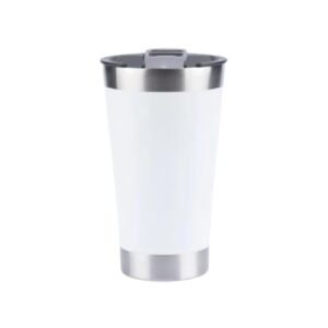 Copo Térmico Cerveja Chopp Inox Com Tampa Abridor 480ml - XTUNED (Branco) (Cervejas)