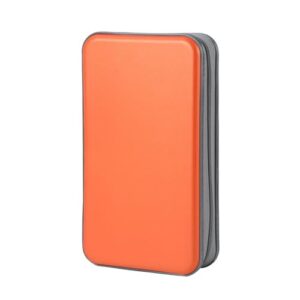 Capa para CD da alavisxf xx, 96 capacidades, suporte de CD, capa protetora de armazenamento de disco de DVD, portátil, com zíper, organizador de CD e DVD, carteira de armazenamento para carro, casa, viagens (capacidade de 96, laranja) (CDs)
