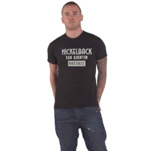 Camiseta de manga curta unissex Rock Off Nickelback 'San Quentin' (preto), Preto, G (CDs)