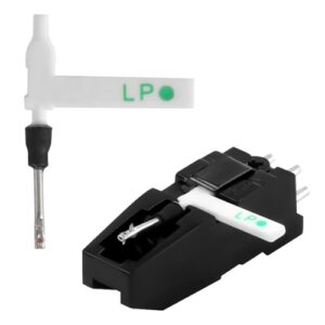 1 caneta stylus de agulha e 1 cartucho de agulha dupla, toca-discos de dupla face, agulha de substituição para toca-discos Stylus Stylus para BSR ST-16 ST-17 (Equipamentos)