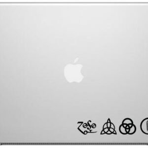 Zeppelin Band Runes Bonham Jones Page Plant Car Tablet Art - Decalque de vinil preto de 12,7 cm de largura (Discos de Vinil)