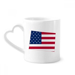 Caneca com bandeira de listras e mapa da América do Colorado Caneca de café cerâmica copo de coração de vidro (Cervejas)
