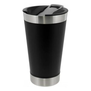 Copo Térmico 475ml Inox Parede Dupla Tampa Mantém Bebida Gelada por 8h Premium (Preto) (Cervejas)