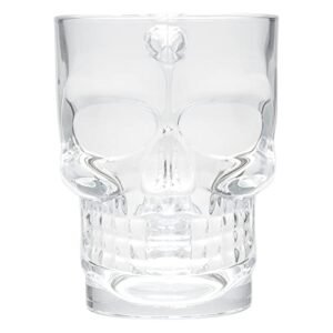 Mimo Style Caneca Para Chopp Formato de Caveira, Feita de Vidro Com Capacidade Para 510ml, Serve Para Todos os Tipos de Bebidas Como Suco, Água, Refrigerante e Cerveja, Resistente e Elegante (Cervejas)