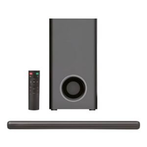 Soundbar 3.1 Canais com Subwoofer, 180W RMS, Design Slim, Preto, 107cm, Controle Remoto, Conexão Óptica e Mini Jack (Equipamentos)