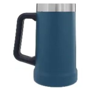 Caneca Térmica de Cerveja Inox 709 Parede Dupla com Vácuo, Conservação Gelada por 4, Horas, Alça Reforçada, Ideal para Cerveja, Chopp e Bebidas Geladas (AZUL) (Cervejas)