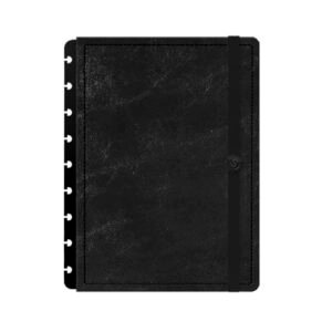 Capa e Contracapa Para Caderno Iscool Disc M Blackout Couro Preto (Discos de Vinil)