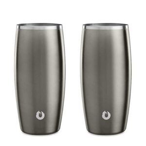 SNOWFOX Copo de cerveja de aço inoxidável isolado a vácuo premium, acessórios para bar doméstico, elegante barman, copos leves, talheres elegantes, bebidas geladas permanecem frias, 510 g, conjunto de (Cervejas)