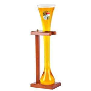 Burns Glass Copo de cerveja Half Yard Ale, copo de cerveja artesanal de 623 g com suporte de madeira, caneca de cerveja de qualidade para lagers alemães e britânicos Ales, copo de cerveja engraçado (Cervejas)