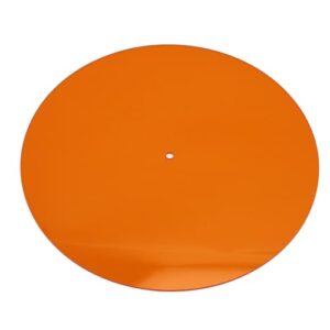 aqxreight Tapete Giratório Acrílico Reduz o Ruído Melhor Qualidade de Som Slipmat Antiestático para Registros LP 12 pol. (Laranja) (Equipamentos)