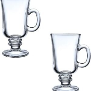 B Unique Conjunto de vidro de cristal para café, vinho quente, chá e outras lindas bebidas para entretenimento – Pacote com 2 (Café)