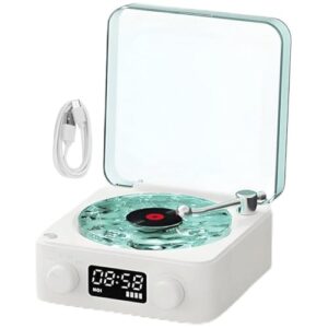 Caixa de Som Toca Disco Vitrola Vinil Bluetooth Cartao Tf Usb Recarregavel Luminaria Musica Led Colorido Iluminaçao Decoraçao Vintage Retro Alto Falante Decorativo Multiuso (Discos de Vinil)