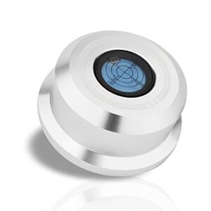 Monosadio 3 em 1 peso estabilizador de disco 50 Hz Toca-discos Peso 320G Nível de peso de alumínio com nível de bolha de alta precisão para disco de vinil LP toca-discos (prata) (Equipamentos)